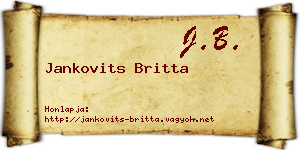 Jankovits Britta névjegykártya